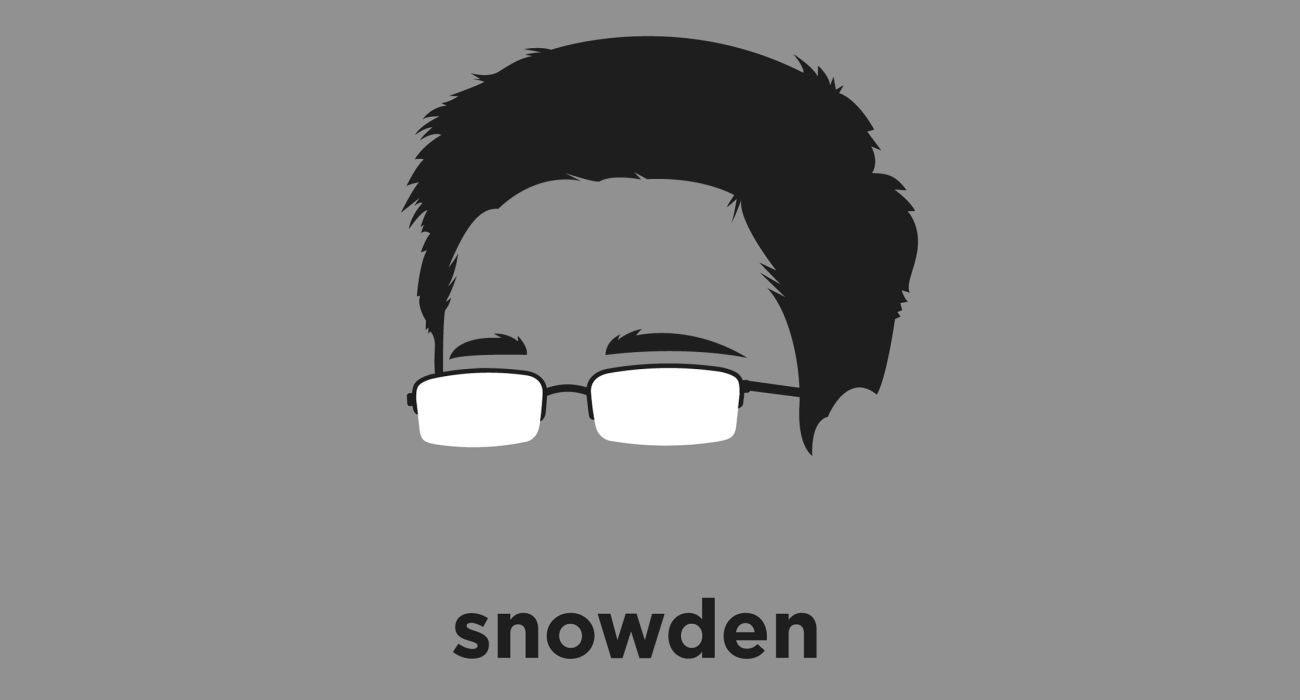 Edward Snowden: whistleblower, and former CIA employee, who copied classified information from the NSA which revealed numerous shady global surveillance programs