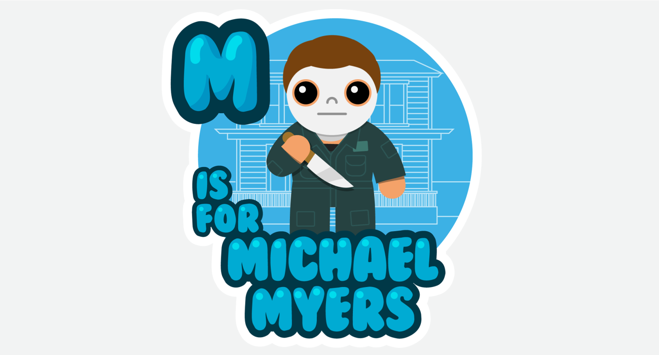 That silly-billy Michael Myers standing in front of his house holding his favorite toy, a shiny-winey butchers knife