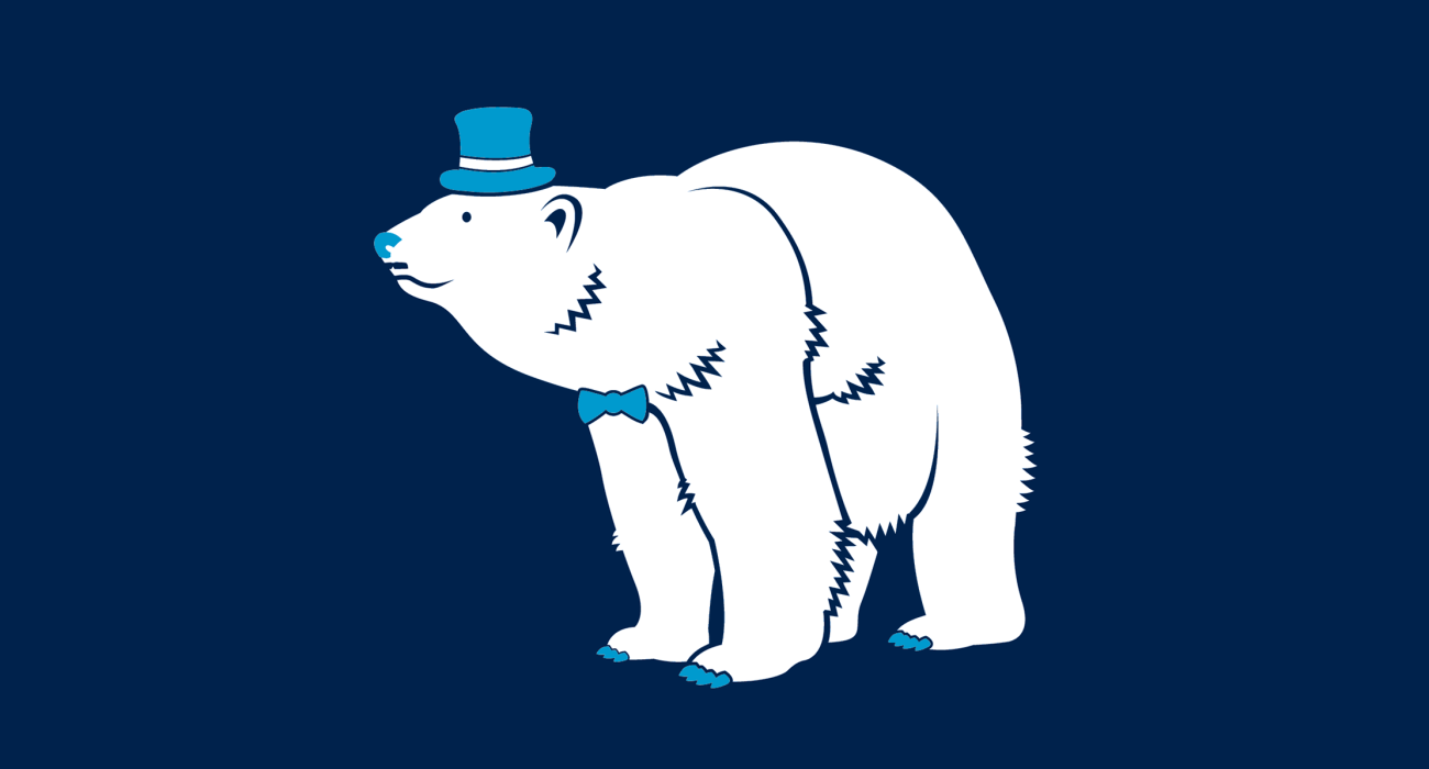A fancy pants polarbear, dressed to the nines and ready for a night out on the town