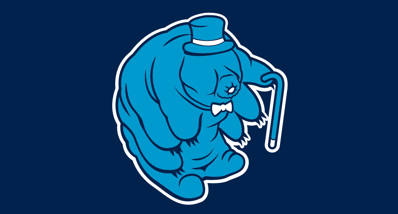 A fancy pants tardigrade wearing a top hat and dressed to the nines, then slathered on a t-shirt