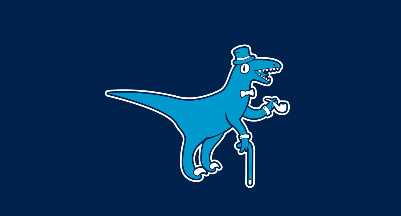 A fancy pants T-Rex wearing a top hat and dressed to the nines, then slathered on a t-shirt