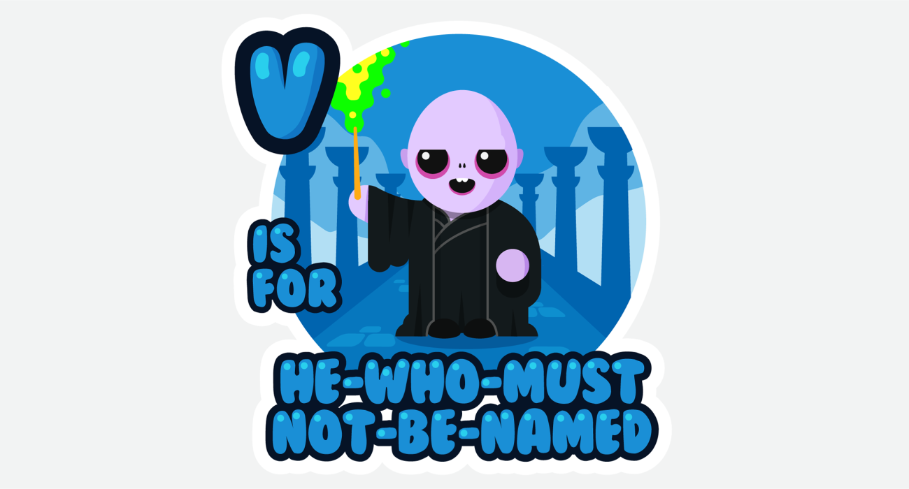 Just the cutest lil' Dark Lord Volemort doing his bestest to exterminate those silly-billy muggles!